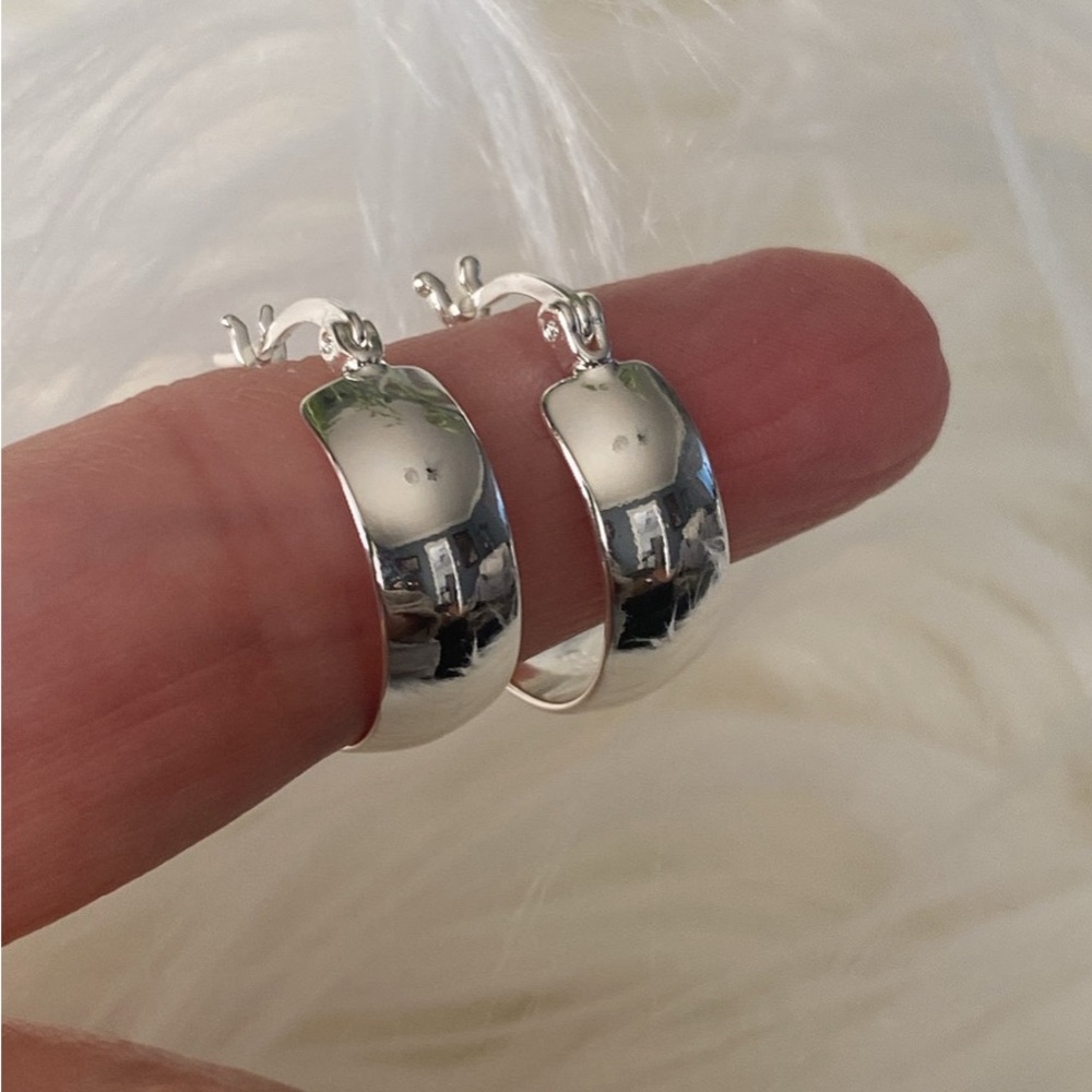 Elegant Sterling Silver Hoop Earrings